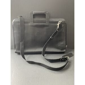 Bally Black Business Briefcase Travel Bag Leather Messenger Organizer Portfolio